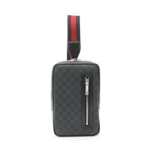 Gucci GG Supreme Slingback Bag Waist Body Leather Black